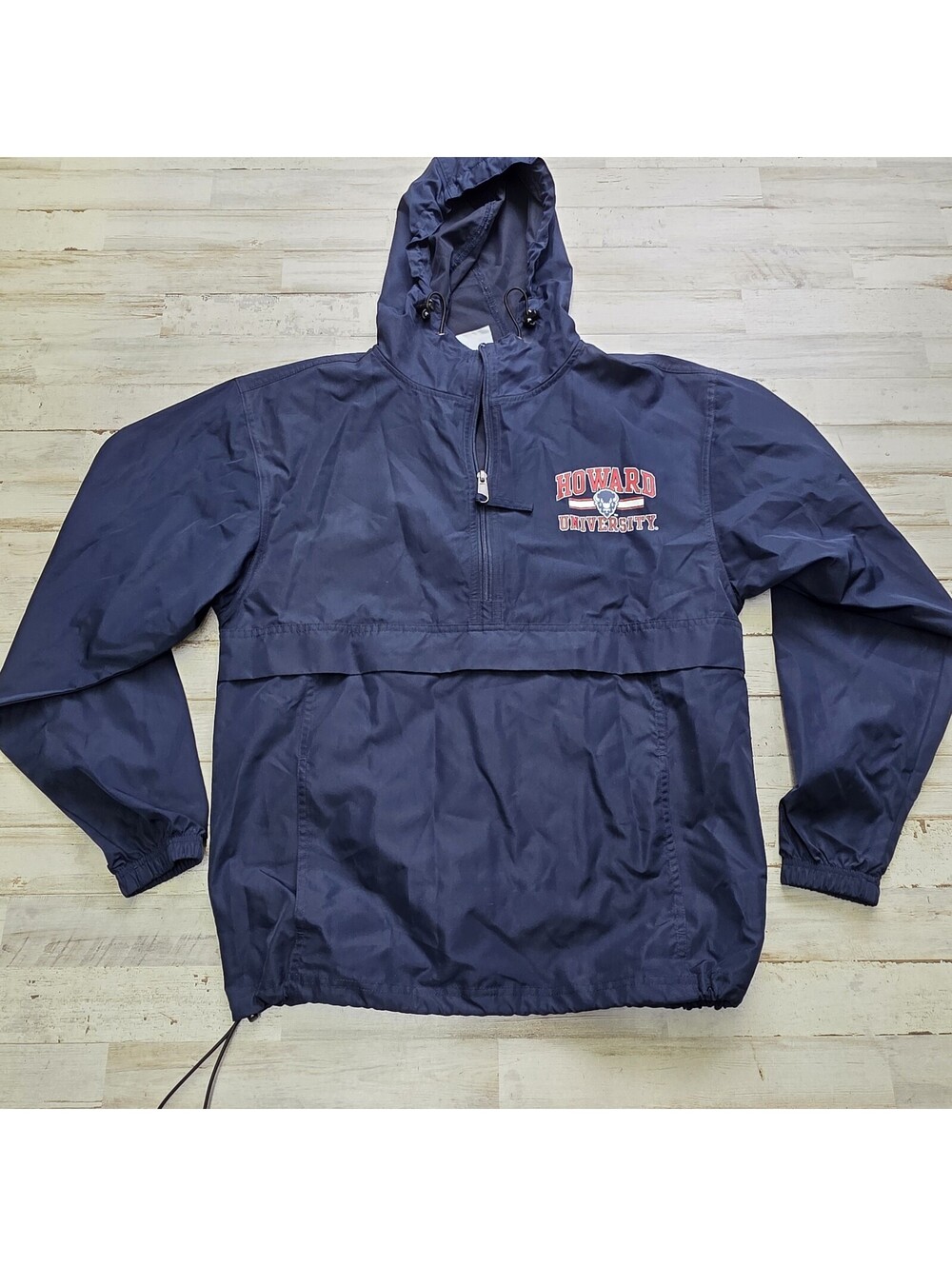 Champion Howard University Windbreaker Jacket Adult XS 1/2 Half Zip Packable